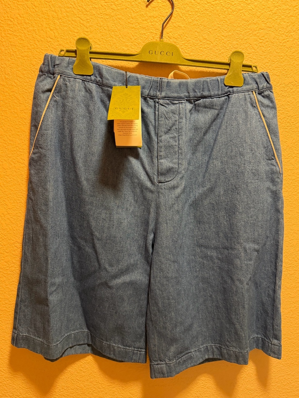 New Authentic Gucci G Logo Denim Shorts Size IT 52 / US L 34 - 38 Waist - Picture 9 of 12
